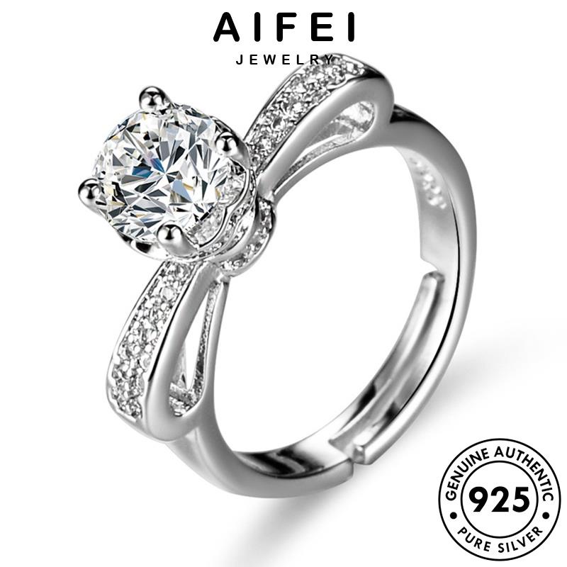 AIFEI JEWELRY giản nguyên thật hàn phụ kiện nữ bướm quốc 925 bạc trang bản nhẫn sức đơn kim cương moissanite con thời R84
