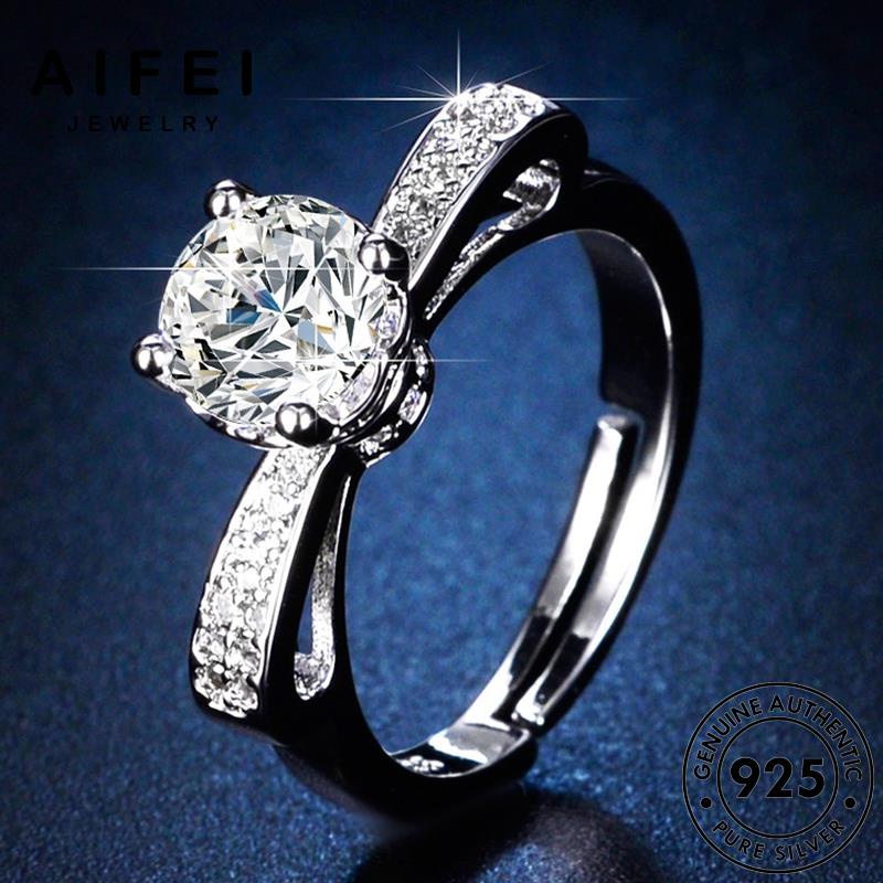 AIFEI JEWELRY giản nguyên thật hàn phụ kiện nữ bướm quốc 925 bạc trang bản nhẫn sức đơn kim cương moissanite con thời R84