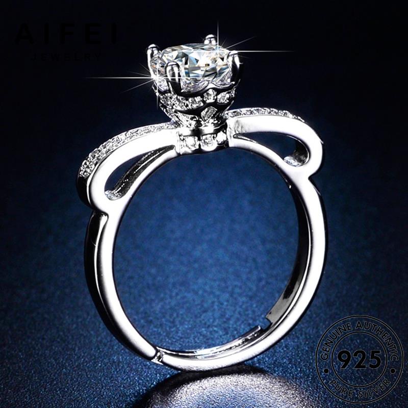 AIFEI JEWELRY giản nguyên thật hàn phụ kiện nữ bướm quốc 925 bạc trang bản nhẫn sức đơn kim cương moissanite con thời R84