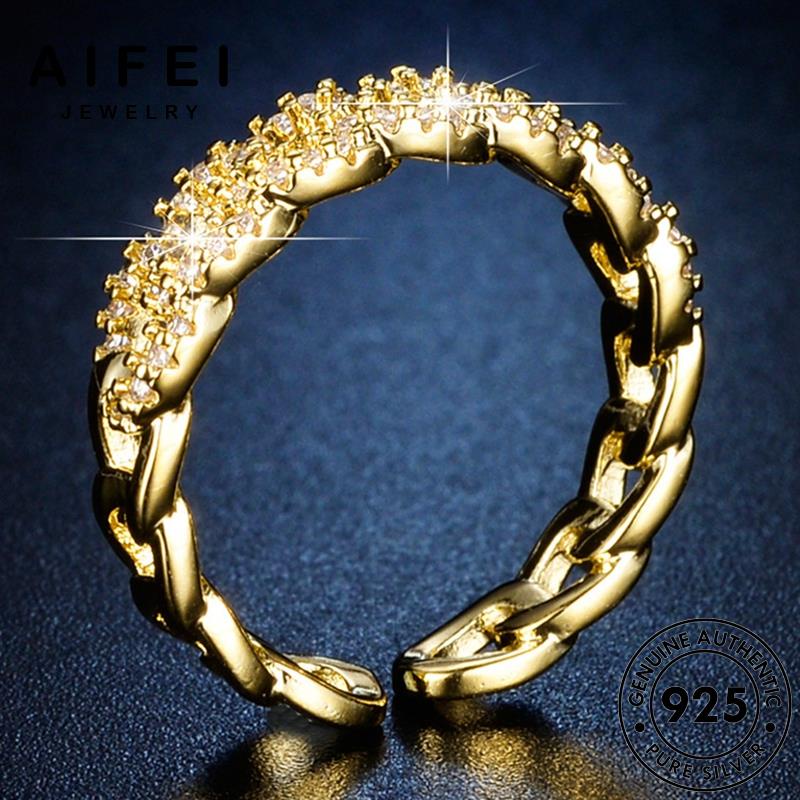 AIFEI JEWELRY bản nữ tế chuỗi quốc sức bạc kiện moissanite thời nhẫn cương 925 vàng trang kim tinh phụ nguyên hàn thật R155