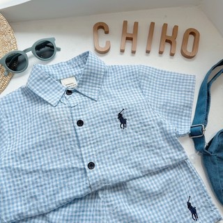 Set sơ mi caro xanh