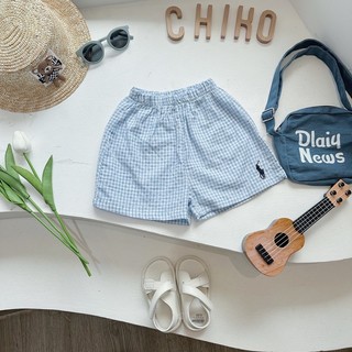 Set sơ mi caro xanh