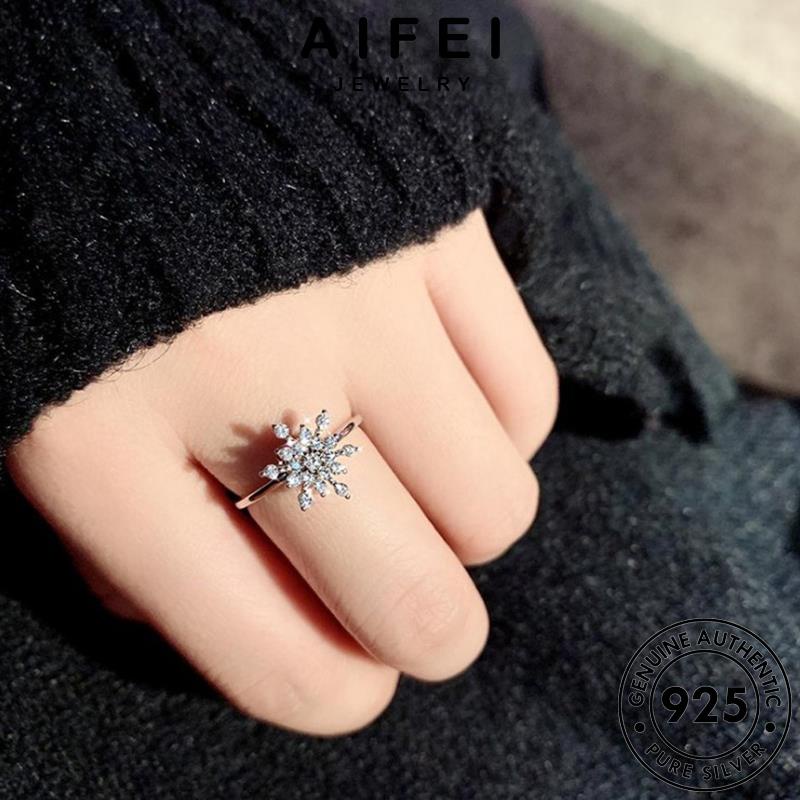 AIFEI JEWELRY trang cá bản bông tuyết cương kiện sức thật kim 925 phụ nguyên thời moissanite tính hàn quốc nhẫn nữ bạc R129