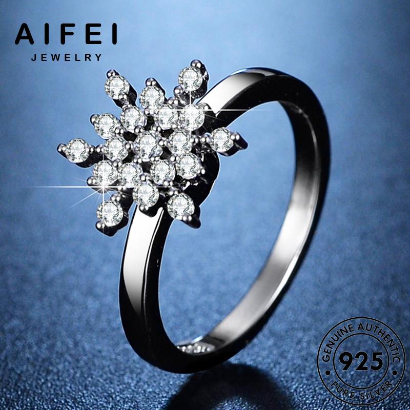 AIFEI JEWELRY trang cá bản bông tuyết cương kiện sức thật kim 925 phụ nguyên thời moissanite tính hàn quốc nhẫn nữ bạc R129