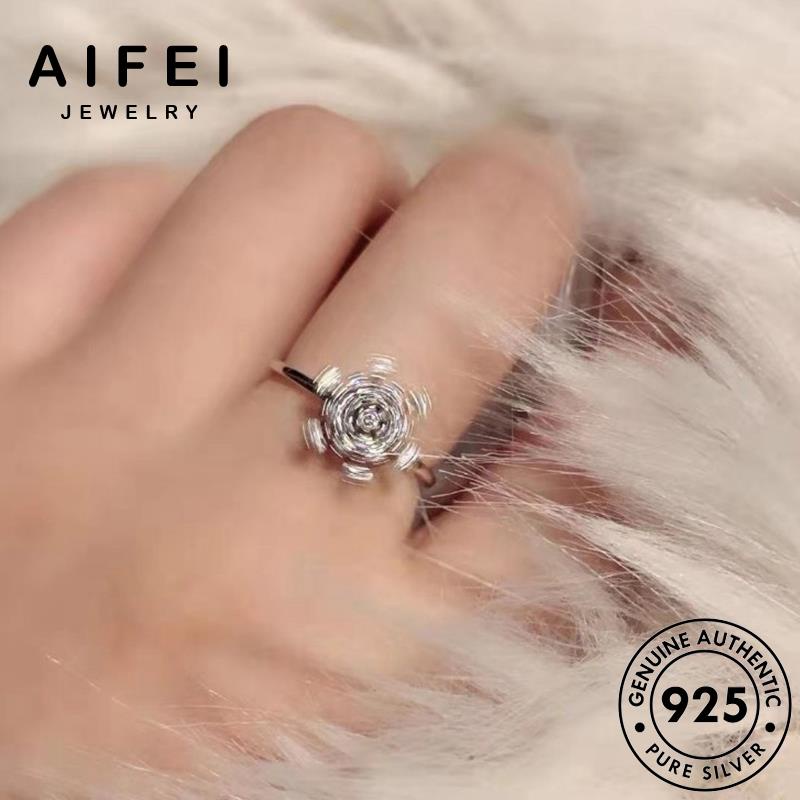 AIFEI JEWELRY trang cá bản bông tuyết cương kiện sức thật kim 925 phụ nguyên thời moissanite tính hàn quốc nhẫn nữ bạc R129