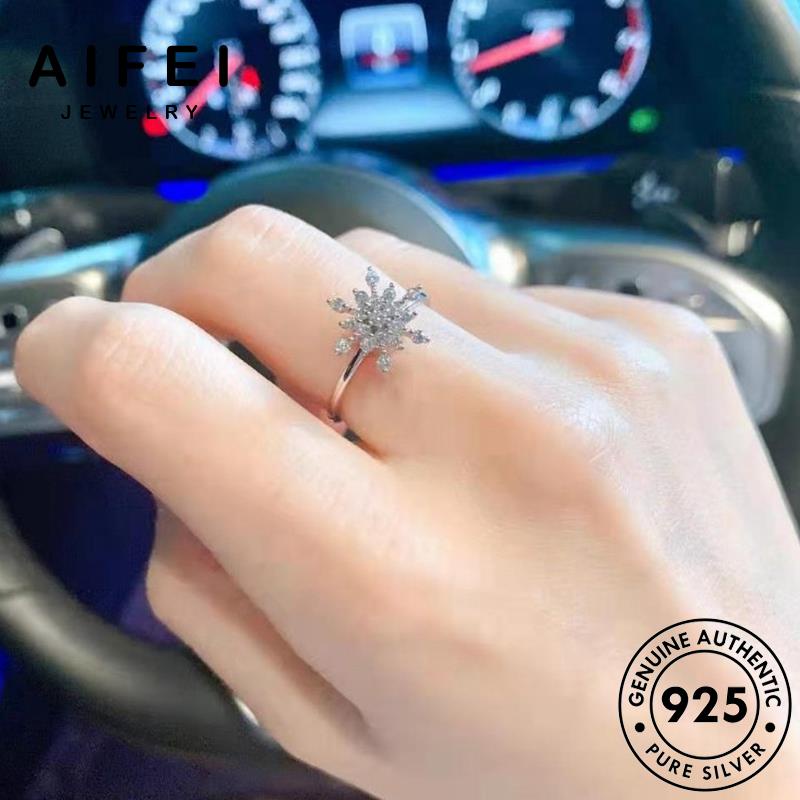 AIFEI JEWELRY trang cá bản bông tuyết cương kiện sức thật kim 925 phụ nguyên thời moissanite tính hàn quốc nhẫn nữ bạc R129