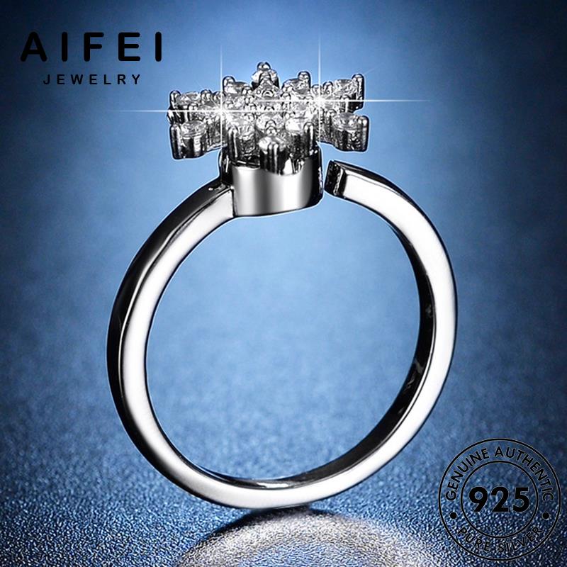 AIFEI JEWELRY trang cá bản bông tuyết cương kiện sức thật kim 925 phụ nguyên thời moissanite tính hàn quốc nhẫn nữ bạc R129