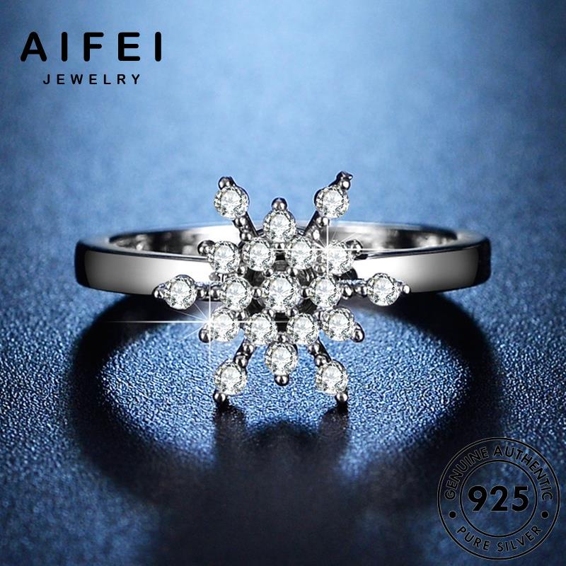 AIFEI JEWELRY trang cá bản bông tuyết cương kiện sức thật kim 925 phụ nguyên thời moissanite tính hàn quốc nhẫn nữ bạc R129