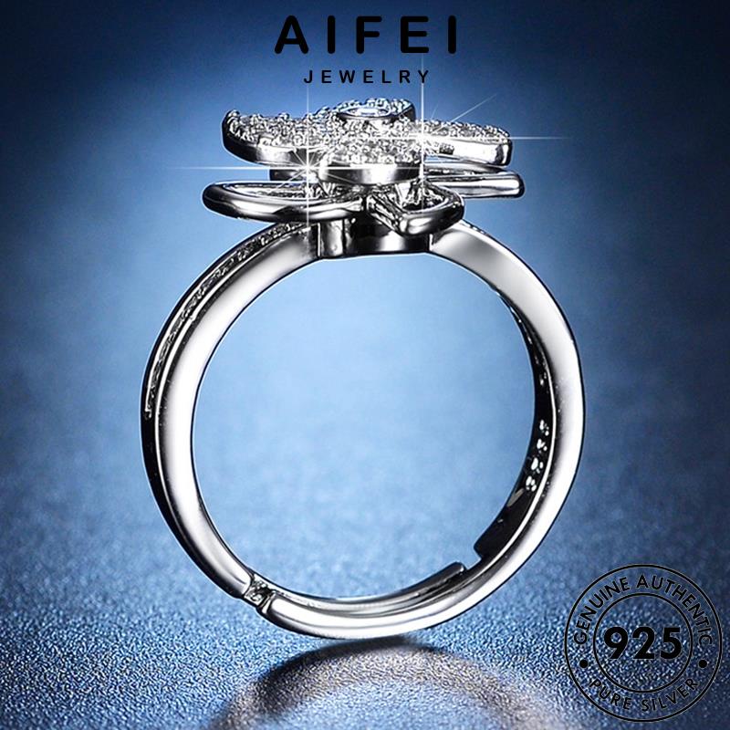 AIFEI JEWELRY thật kim trang nữ bạc thời tạo gió nguyên xay moissanite quốc kiện hàn xoay sức nhẫn cối sáng phụ bản cương 925 R130