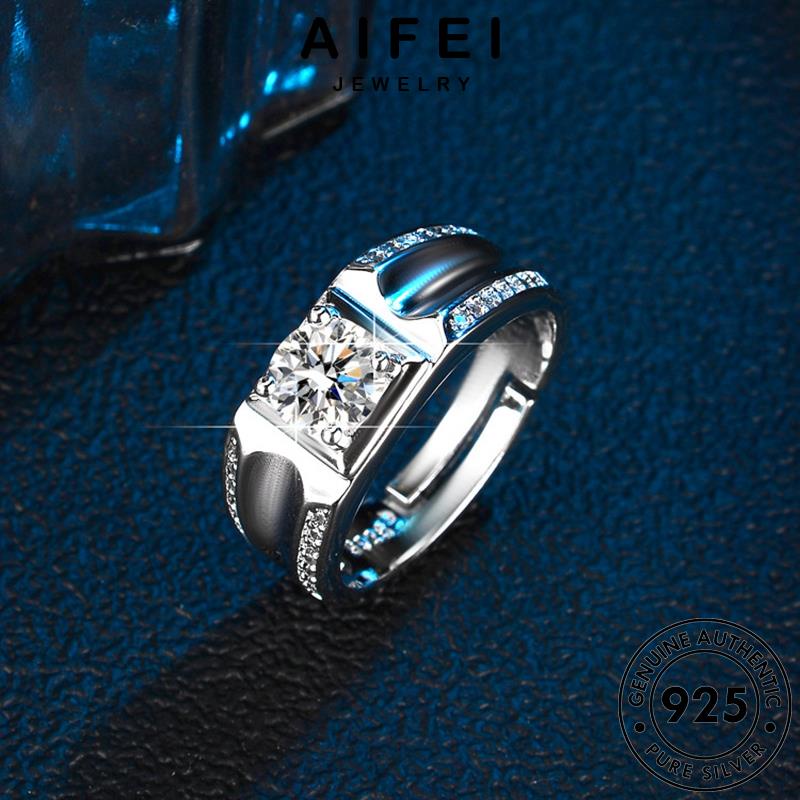AIFEI JEWELRY 925 nhẫn hàn cương bạc độc kim thời phụ nguyên bản thật quốc đoán trang nam sức kiện moissanite R375