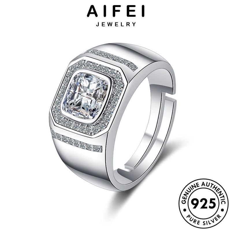 AIFEI JEWELRY hàn bạc kiện cương 925 thời moissanite phụ nguyên kim độc nam nhẫn quốc trang sức bản đoán thật R387