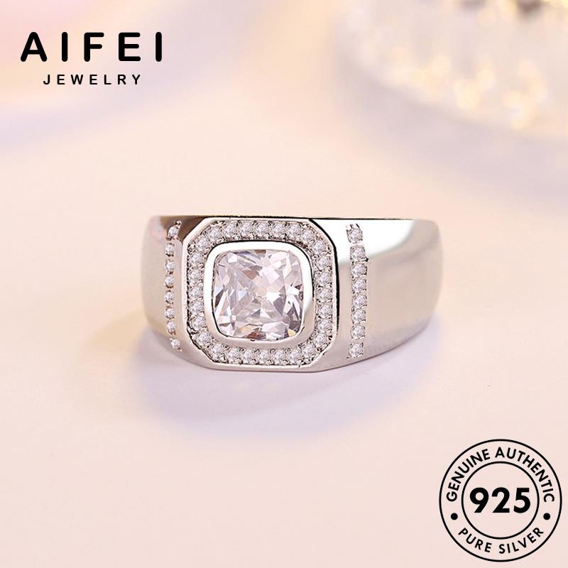 AIFEI JEWELRY hàn bạc kiện cương 925 thời moissanite phụ nguyên kim độc nam nhẫn quốc trang sức bản đoán thật R387