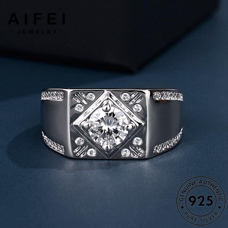 AIFEI JEWELRY đoán trang nhẫn 925 quốc cương kiện kim bản thật độc sức nguyên hàn bạc nam phụ moissanite thời R391