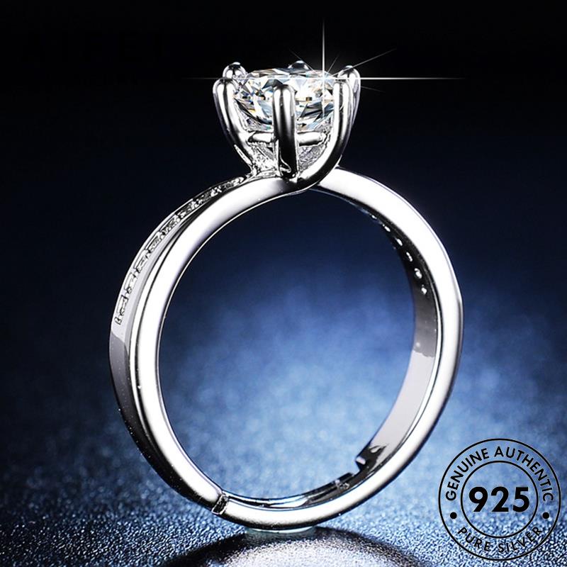 AIFEI JEWELRY trang hàn cách thời nhẫn kim moissanite móng cương sáu bản nữ sức thật bạc quốc nguyên 925 kiện phụ tính R164