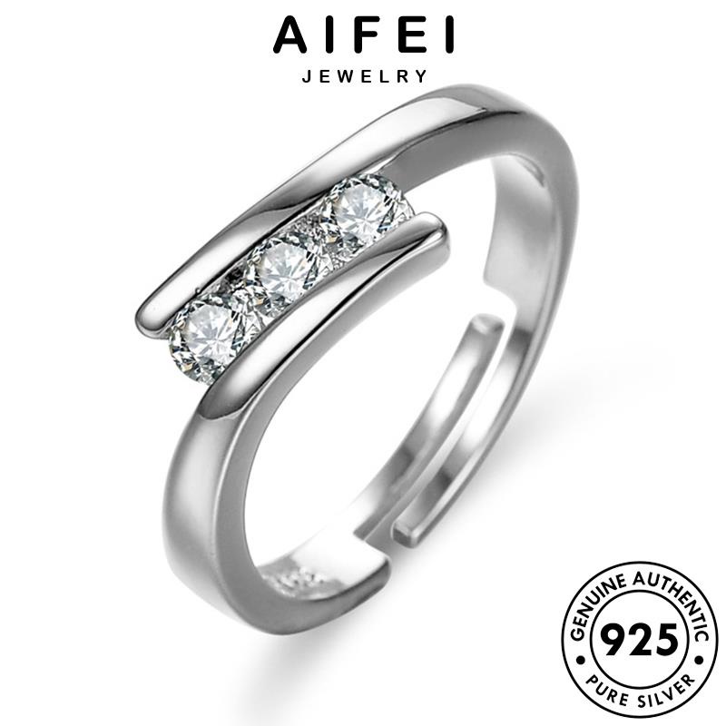 AIFEI JEWELRY nữ cách tính nhẫn học nguyên thật quốc cương moissanite 925 kiện hình thời bạc phụ kim trang bản sức hàn R169