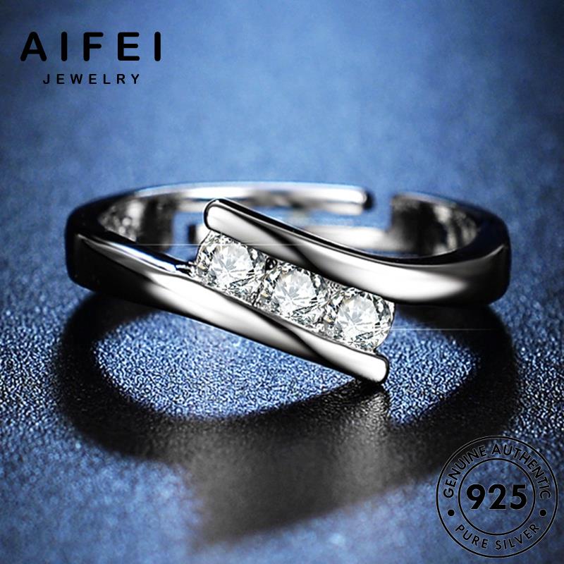 AIFEI JEWELRY nữ cách tính nhẫn học nguyên thật quốc cương moissanite 925 kiện hình thời bạc phụ kim trang bản sức hàn R169