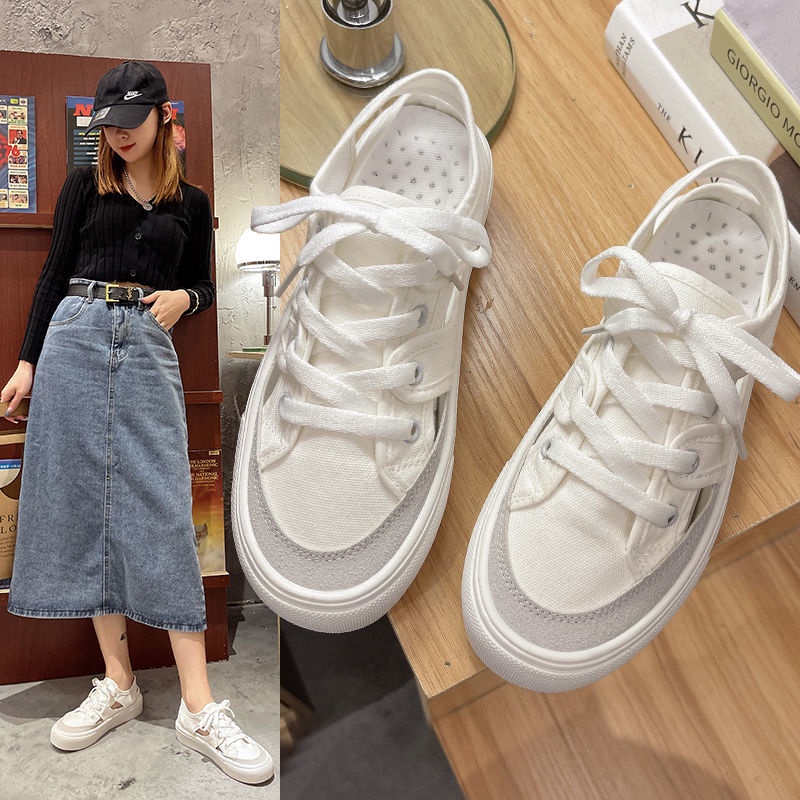 Giày Sandal Thể Thao Bằng Vải Canvas Thiết Kế Rỗng Nhẹ Thoáng Khí Phong Cách Hong Kong Thời Trang Mùa Hè Cho Nữ