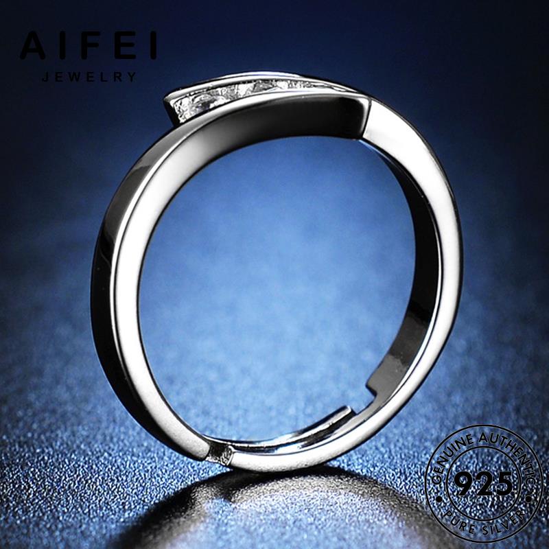AIFEI JEWELRY nữ cách tính nhẫn học nguyên thật quốc cương moissanite 925 kiện hình thời bạc phụ kim trang bản sức hàn R169