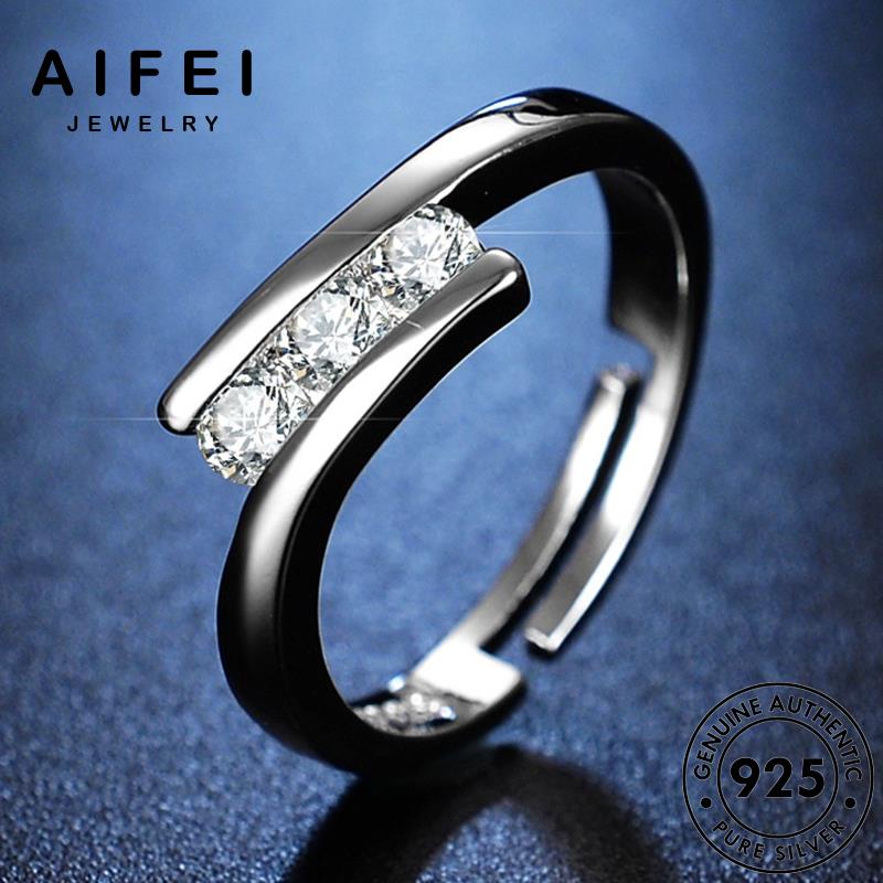 AIFEI JEWELRY nữ cách tính nhẫn học nguyên thật quốc cương moissanite 925 kiện hình thời bạc phụ kim trang bản sức hàn R169