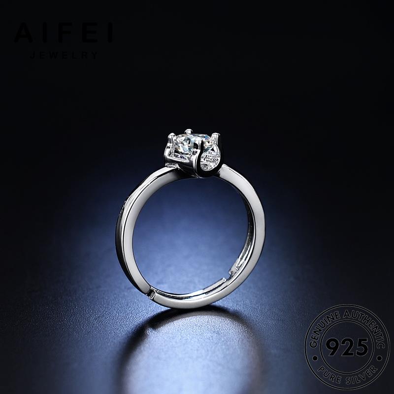 AIFEI JEWELRY bản phụ nữ 925 quốc sức moissanite hàn bốn móng tính thật cương bạc kiện nguyên trang kim nhẫn thời cách R417