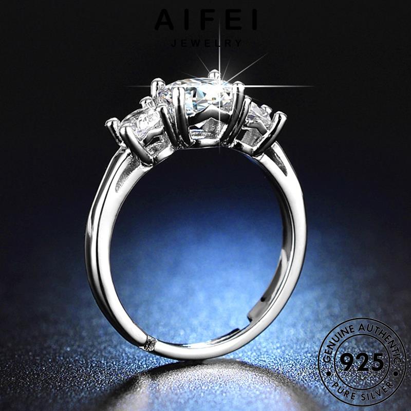 AIFEI JEWELRY kim hàn moissanite cương kiện thời tính khí bản bạc 925 quốc nhẫn nữ móng nguyên thật sức phụ sáu trang R426