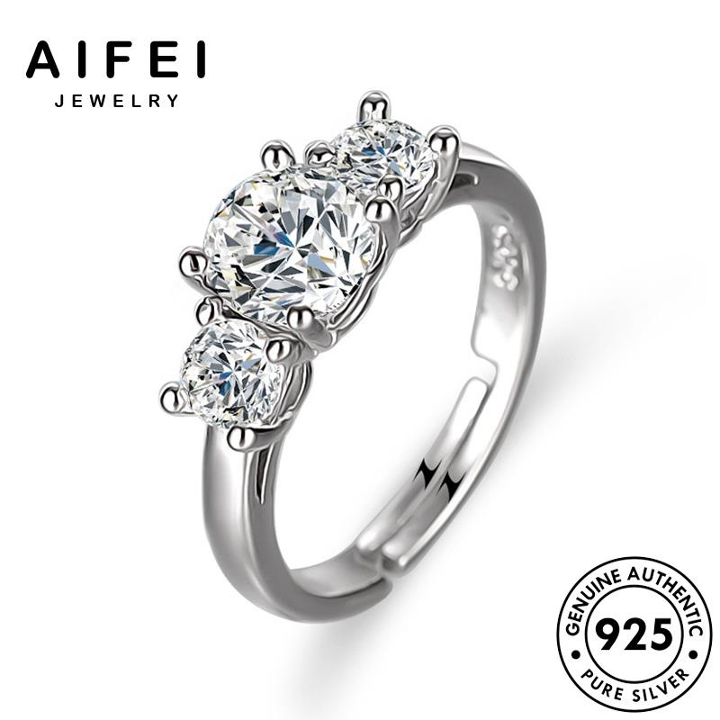 AIFEI JEWELRY kim hàn moissanite cương kiện thời tính khí bản bạc 925 quốc nhẫn nữ móng nguyên thật sức phụ sáu trang R426