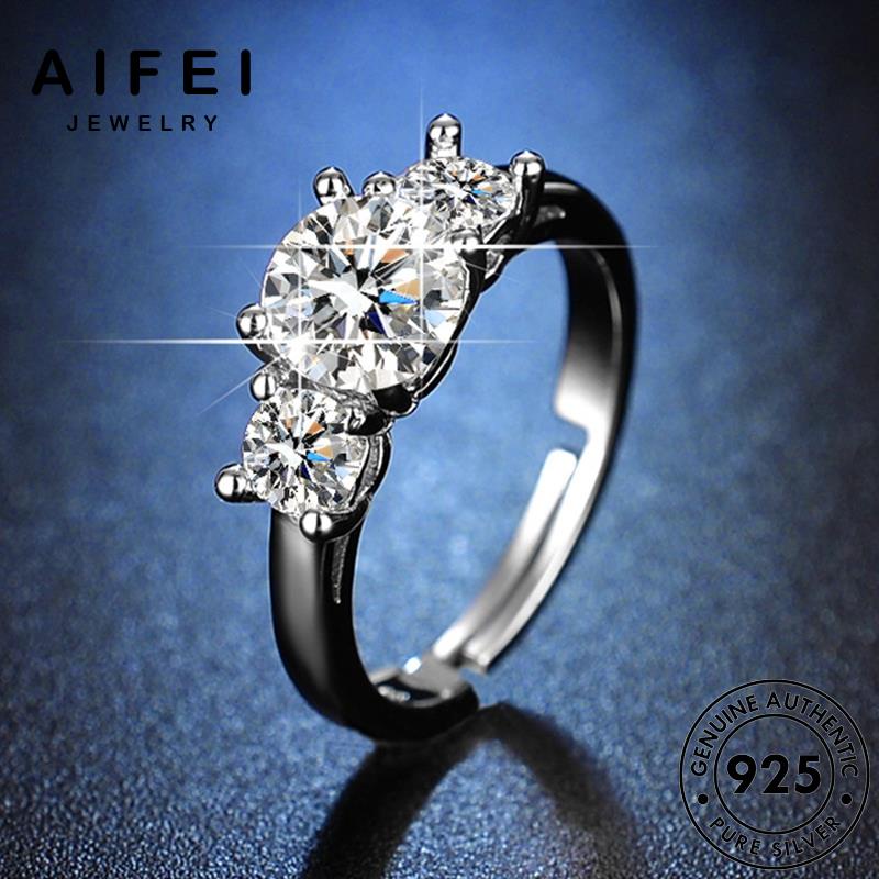 AIFEI JEWELRY kim hàn moissanite cương kiện thời tính khí bản bạc 925 quốc nhẫn nữ móng nguyên thật sức phụ sáu trang R426
