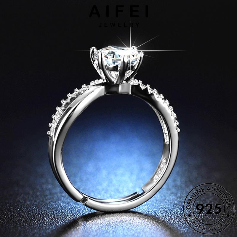 AIFEI JEWELRY kiện bạc cổ sức trang hàn kim xen đan thật nguyên nữ 925 moissanite phụ bản nhẫn thời cương điển quốc R401