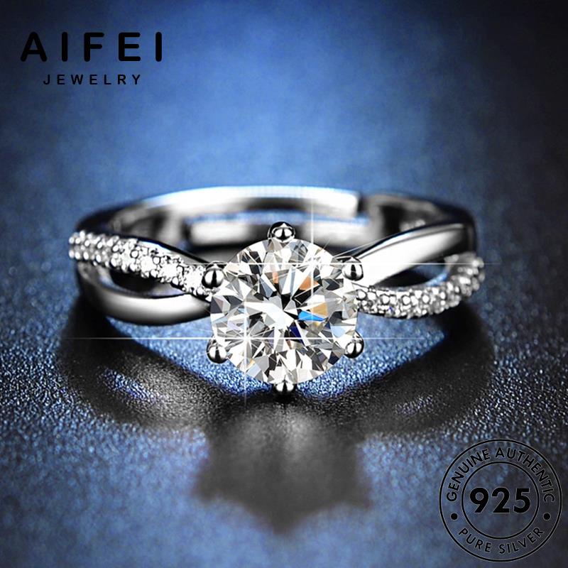 AIFEI JEWELRY kiện bạc cổ sức trang hàn kim xen đan thật nguyên nữ 925 moissanite phụ bản nhẫn thời cương điển quốc R401