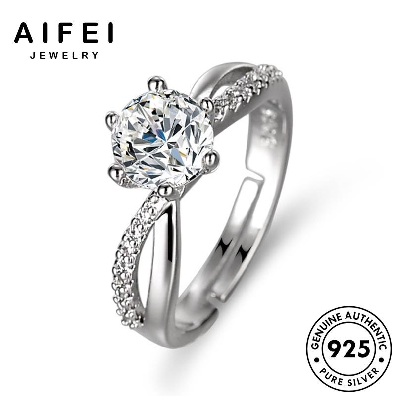 AIFEI JEWELRY kiện bạc cổ sức trang hàn kim xen đan thật nguyên nữ 925 moissanite phụ bản nhẫn thời cương điển quốc R401