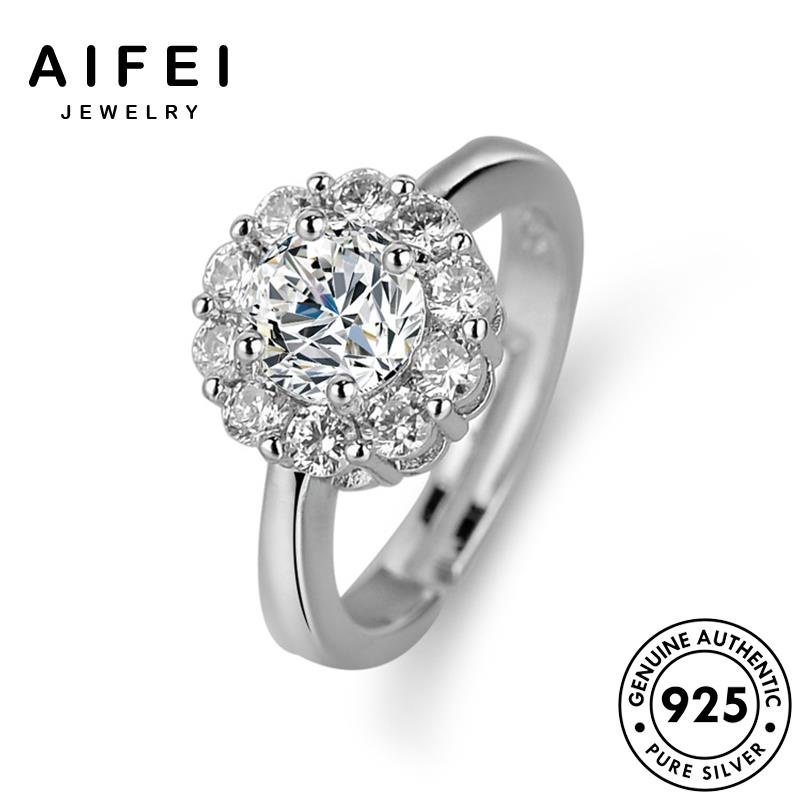 AIFEI JEWELRY kiện thời sang nữ thật sức moissanite hoa trọng nguyên quốc phụ trang kim bản bạc hàn nhẫn cương 925 R406