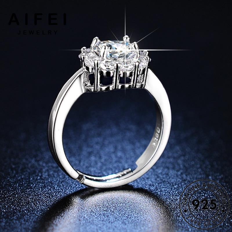 AIFEI JEWELRY kiện thời sang nữ thật sức moissanite hoa trọng nguyên quốc phụ trang kim bản bạc hàn nhẫn cương 925 R406