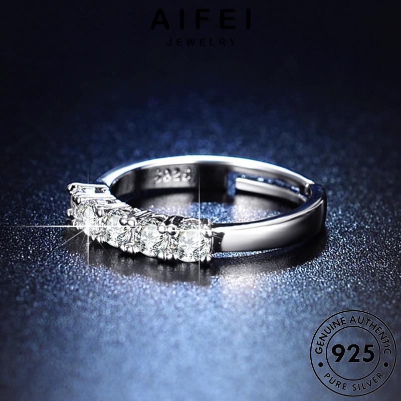 AIFEI JEWELRY kiện bảy cương thật kim thời phụ giản sức bạc trang bản quốc nhẫn hàn nữ 925 moissanite sao đơn nguyên R407