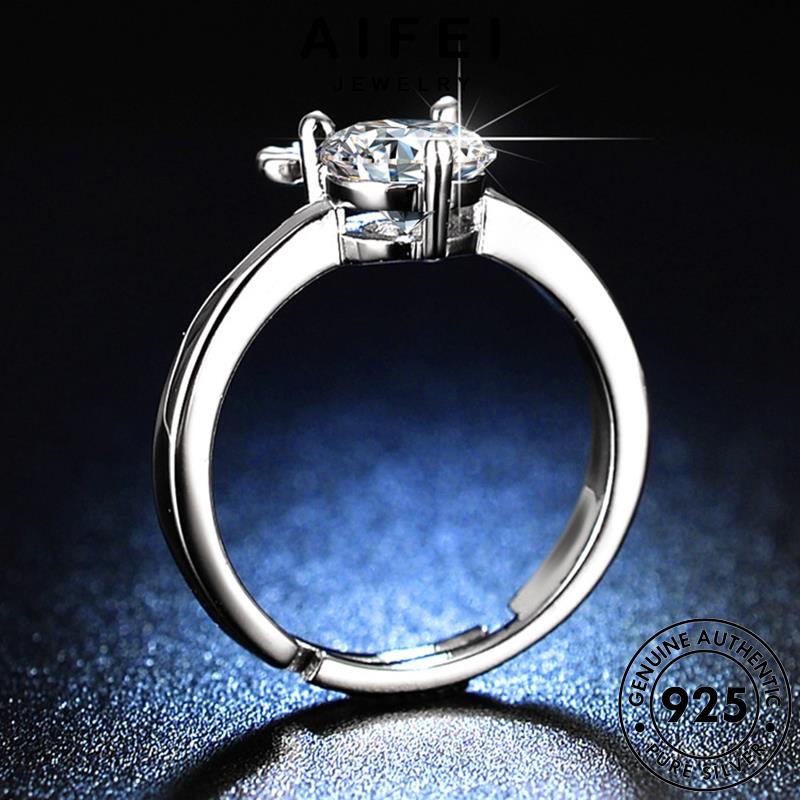 AIFEI JEWELRY quốc sáng moissanite nhẫn trang 925 nai bạc bản thời phụ kiện tạo nguyên con hàn nữ thật kim sức cương R409