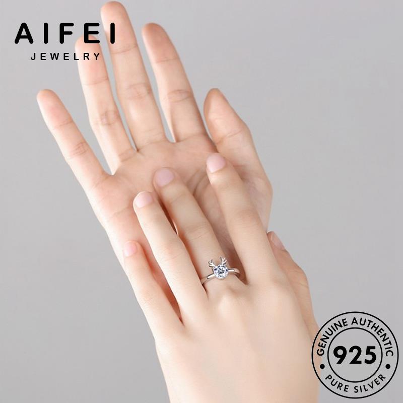 AIFEI JEWELRY quốc sáng moissanite nhẫn trang 925 nai bạc bản thời phụ kiện tạo nguyên con hàn nữ thật kim sức cương R409