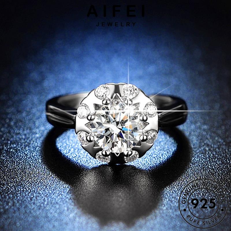 AIFEI JEWELRY quốc trang phụ kim sức hàn cương thật nguyên nữ bản hoa kiện moissanite thời thời bạc 925 nhẫn trang R412