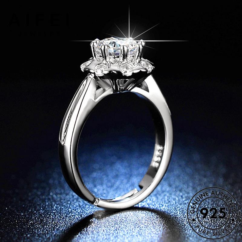 AIFEI JEWELRY quốc trang phụ kim sức hàn cương thật nguyên nữ bản hoa kiện moissanite thời thời bạc 925 nhẫn trang R412