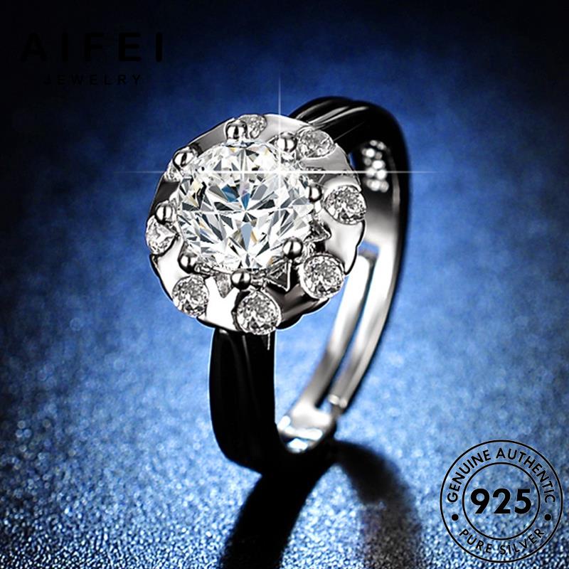 AIFEI JEWELRY quốc trang phụ kim sức hàn cương thật nguyên nữ bản hoa kiện moissanite thời thời bạc 925 nhẫn trang R412
