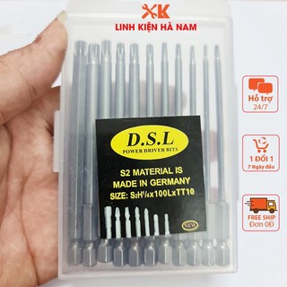 Bộ 11 đầu vít hoa thị dài 10cm