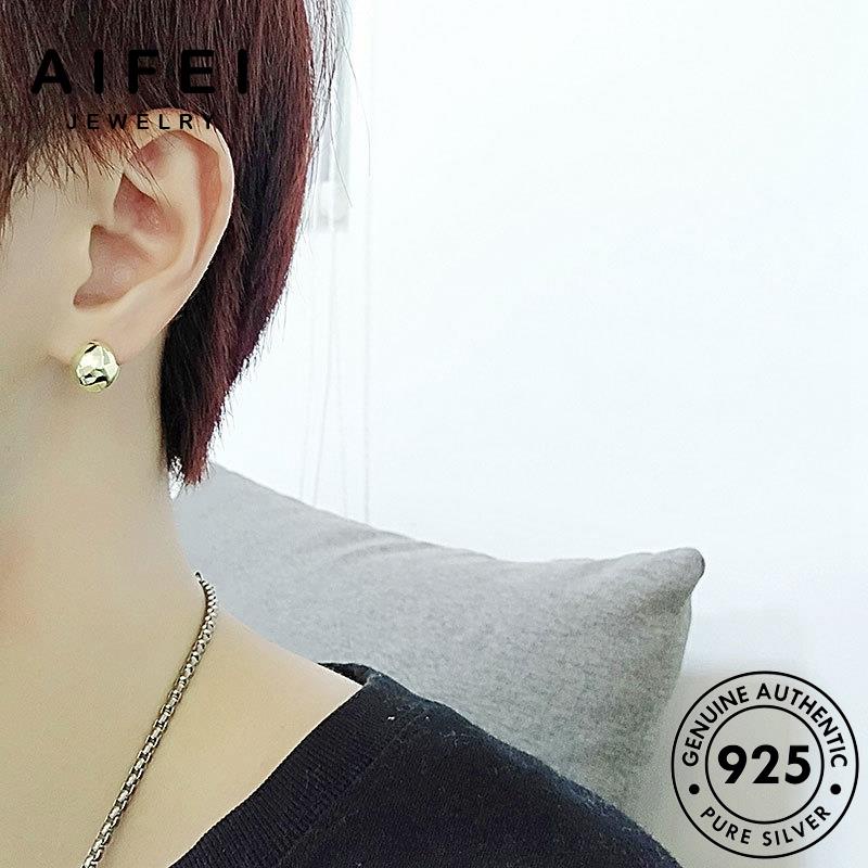 AIFEI JEWELRY khuyên thời tua viên xỏ tai quốc Thời thật trang bản vàng bạc phụ bông tròn đậu vành kiện hàn nguyên 925 sức nữ E115