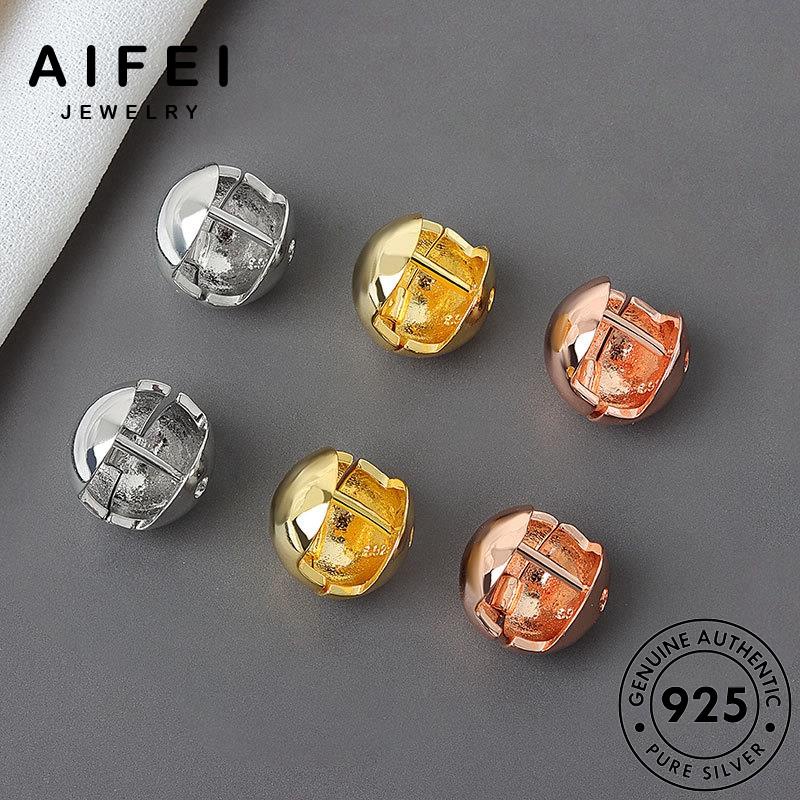 AIFEI JEWELRY khuyên thời tua viên xỏ tai quốc Thời thật trang bản vàng bạc phụ bông tròn đậu vành kiện hàn nguyên 925 sức nữ E115