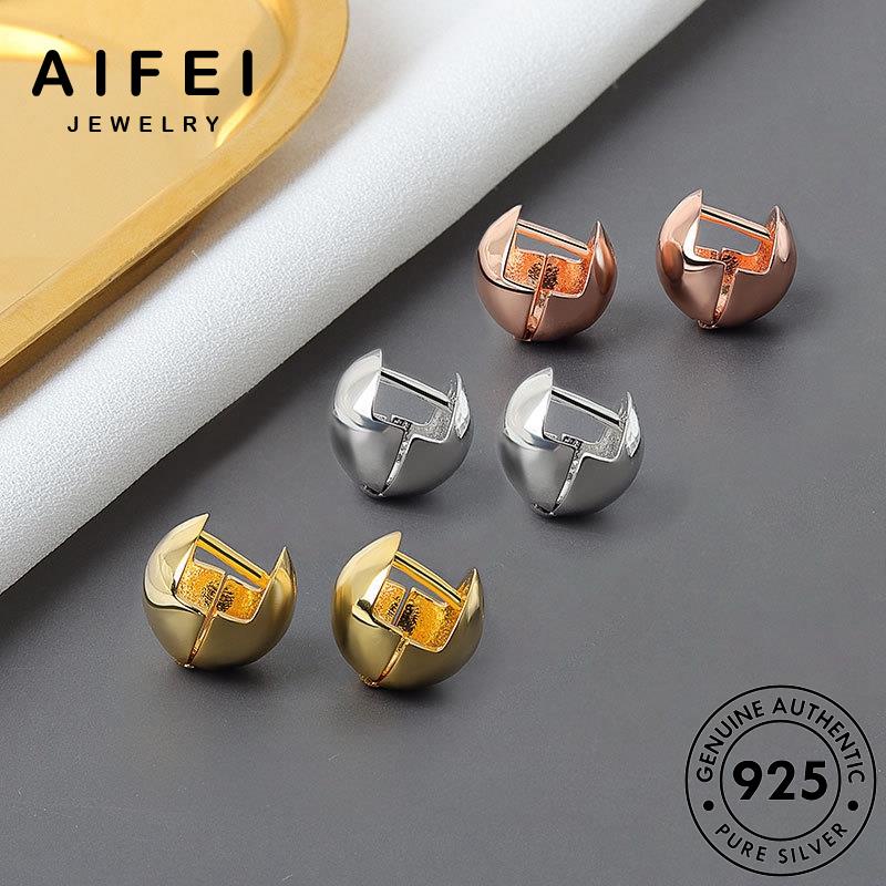 AIFEI JEWELRY khuyên thời tua viên xỏ tai quốc Thời thật trang bản vàng bạc phụ bông tròn đậu vành kiện hàn nguyên 925 sức nữ E115