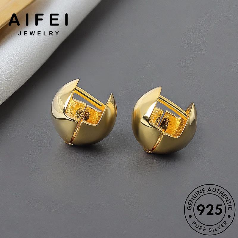 AIFEI JEWELRY khuyên thời tua viên xỏ tai quốc Thời thật trang bản vàng bạc phụ bông tròn đậu vành kiện hàn nguyên 925 sức nữ E115