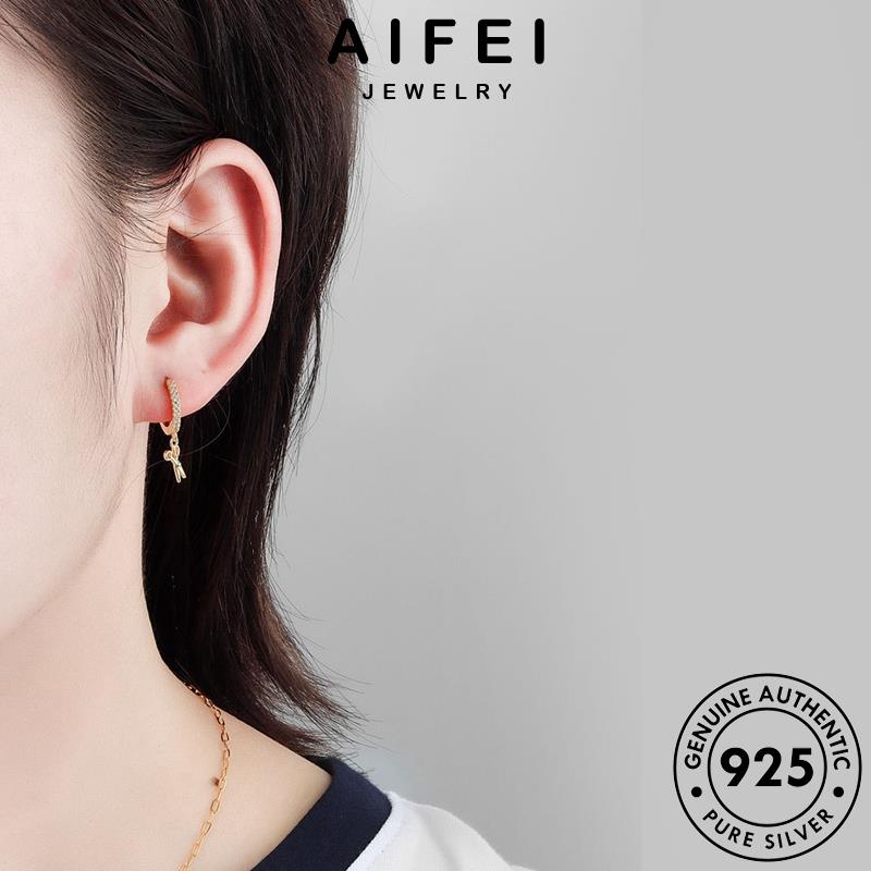 AIFEI JEWELRY 925 tròn bản cương hàn nữ xỏ moissanite phụ vàng bông vành thật thời kim quốc trang bạc tua tai khuyên kiện Thời sức nguyên E119