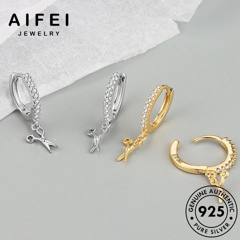 AIFEI JEWELRY 925 tròn bản cương hàn nữ xỏ moissanite phụ vàng bông vành thật thời kim quốc trang bạc tua tai khuyên kiện Thời sức nguyên E119