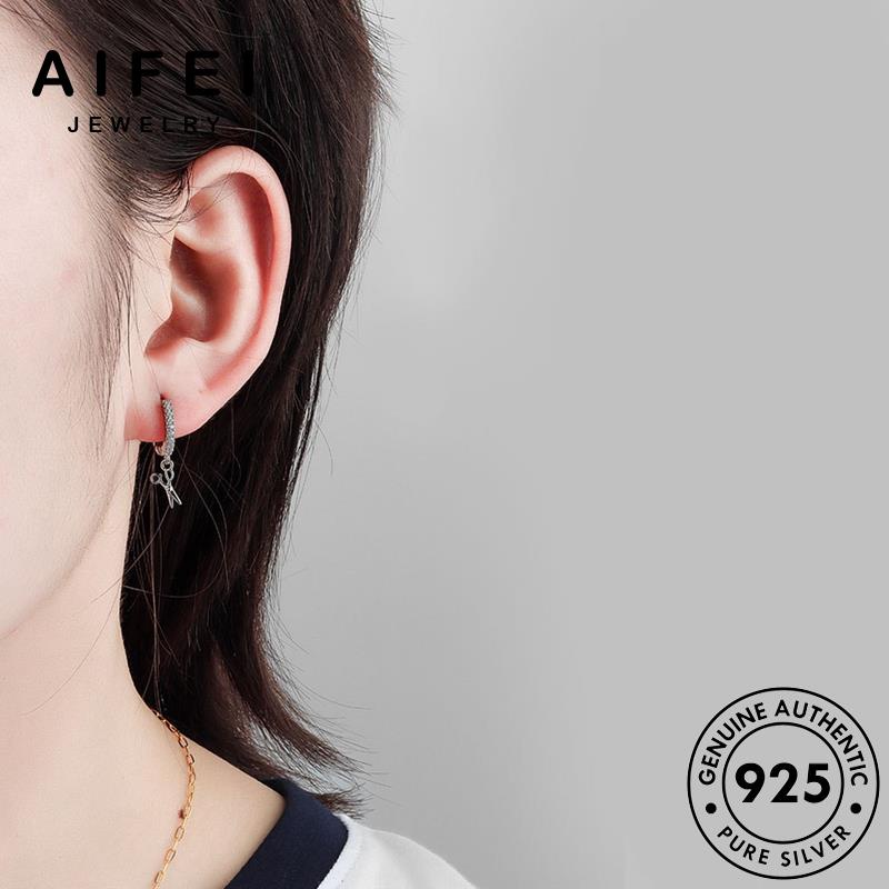 AIFEI JEWELRY 925 tròn bản cương hàn nữ xỏ moissanite phụ vàng bông vành thật thời kim quốc trang bạc tua tai khuyên kiện Thời sức nguyên E119