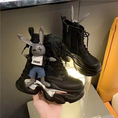 Giày Thể Thao Cổ Cao Đế Dày Phối Lưới Thoáng Khí Thời Trang Xuân Hè 2023 Phong Cách Mới（Có một con thỏ）