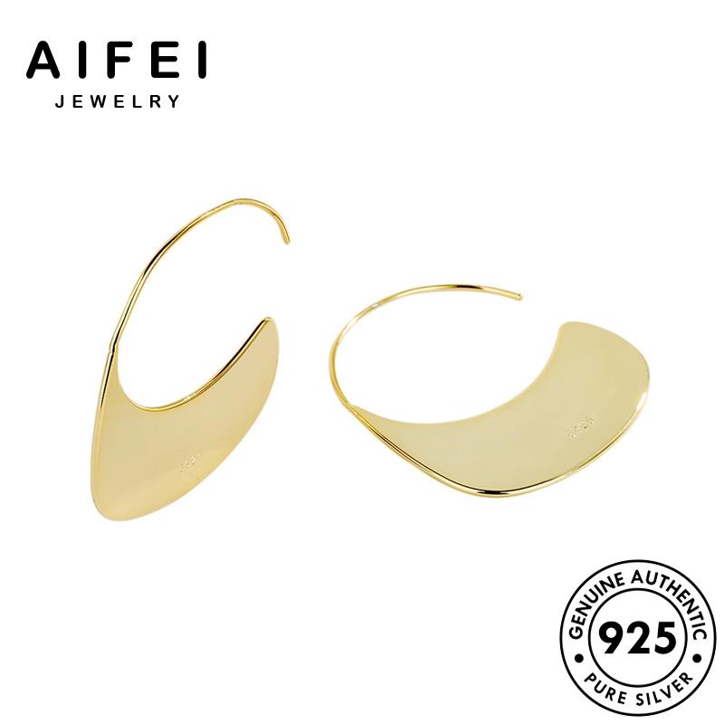 AIFEI JEWELRY nguyên thật kiện vành bông trang đều hàn nữ sequin phụ sức Thời khuyên tai không bạc bản tua xỏ 925 thời vàng tròn quốc E124
