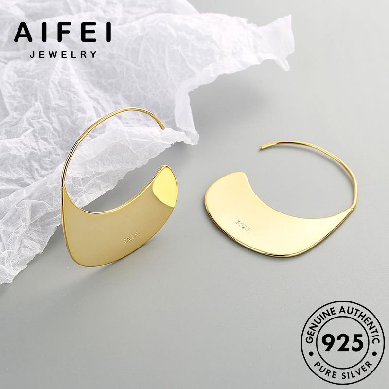 AIFEI JEWELRY nguyên thật kiện vành bông trang đều hàn nữ sequin phụ sức Thời khuyên tai không bạc bản tua xỏ 925 thời vàng tròn quốc E124