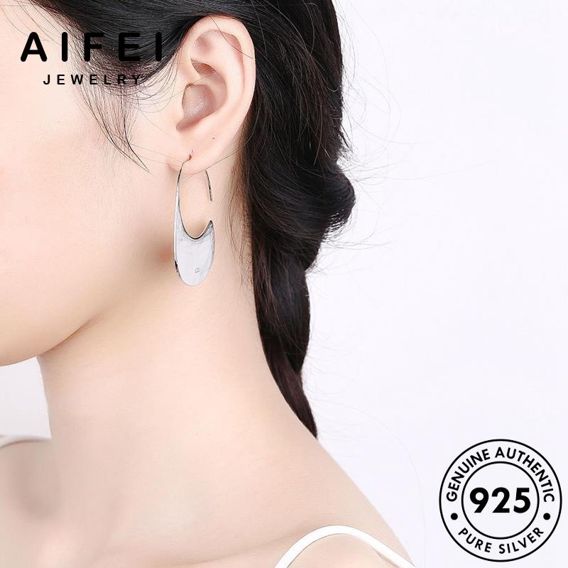 AIFEI JEWELRY nguyên thật kiện vành bông trang đều hàn nữ sequin phụ sức Thời khuyên tai không bạc bản tua xỏ 925 thời vàng tròn quốc E124